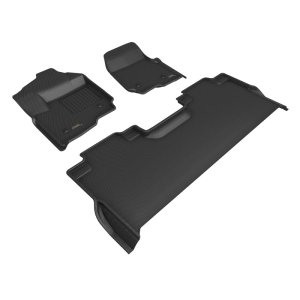 Ford F-550 Floor Mat Set - Front + Rear - 3D MAXpider - KAGU - Black - `17-`26 Ford F-550 Floor Mat Set - Front + Rear - 3D MAXpider - KAGU - Black - `17-`26